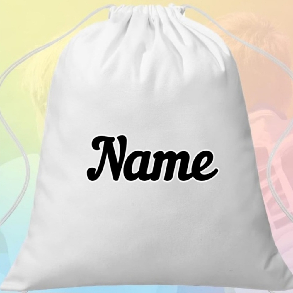 PERSONALIZED GYM BAGS/1 NAME/COTTON DRAWSTRING CLOSURE